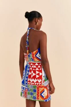 Farm Rio Off-White Pitta Colors Mini Dress -Farm Rio Dress Shop 309169 04