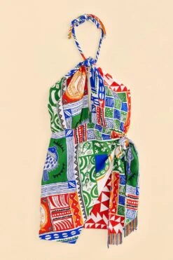 Farm Rio Off-White Pitta Colors Mini Dress -Farm Rio Dress Shop 309169 06