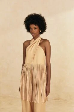 Farm Rio Sand Cross Front Top