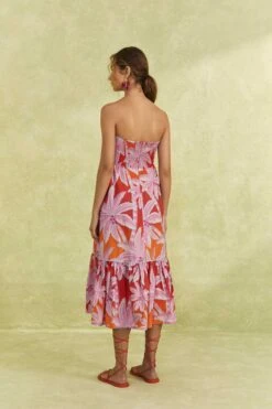 Farm Rio Red Coconut Tree Organic Cotton Midi Dress 10 Farm Rio Red Coconut Tree Organic Cotton Midi Dress -Farm Rio Dress Shop 309180 04