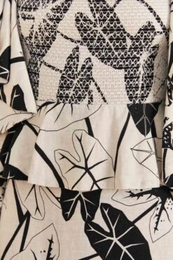 Farm Rio Off-White Graphic Leaves Midi Dress 11 Farm Rio Off-White Graphic Leaves Midi Dress -Farm Rio Dress Shop 309181 05