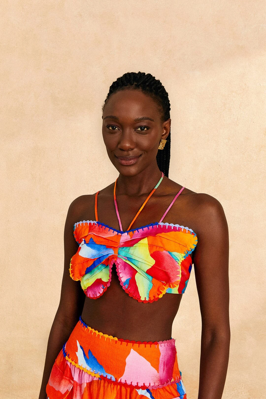 Farm Rio Red Ombre Chita Top 3 Farm Rio Red Ombre Chita Top