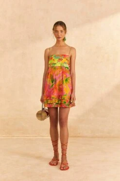 Farm Rio Mixed Painted Birds Mini Dress -Farm Rio Dress Shop 309193 02