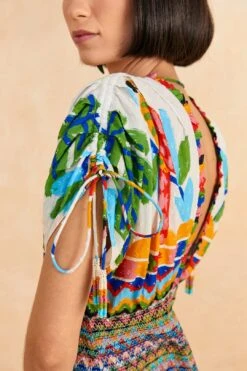 Farm Rio Colorful Forest V Neck Mini Dress -Farm Rio Dress Shop 309198 03