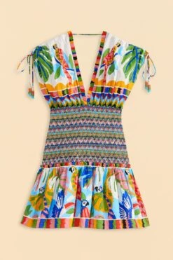 Farm Rio Colorful Forest V Neck Mini Dress -Farm Rio Dress Shop 309198 06