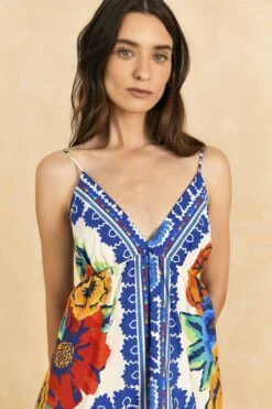 Farm Rio Off-White Flower Tapestry Organic Cotton Mini Dress 9 Farm Rio Off-White Flower Tapestry Organic Cotton Mini Dress -Farm Rio Dress Shop 309199 03