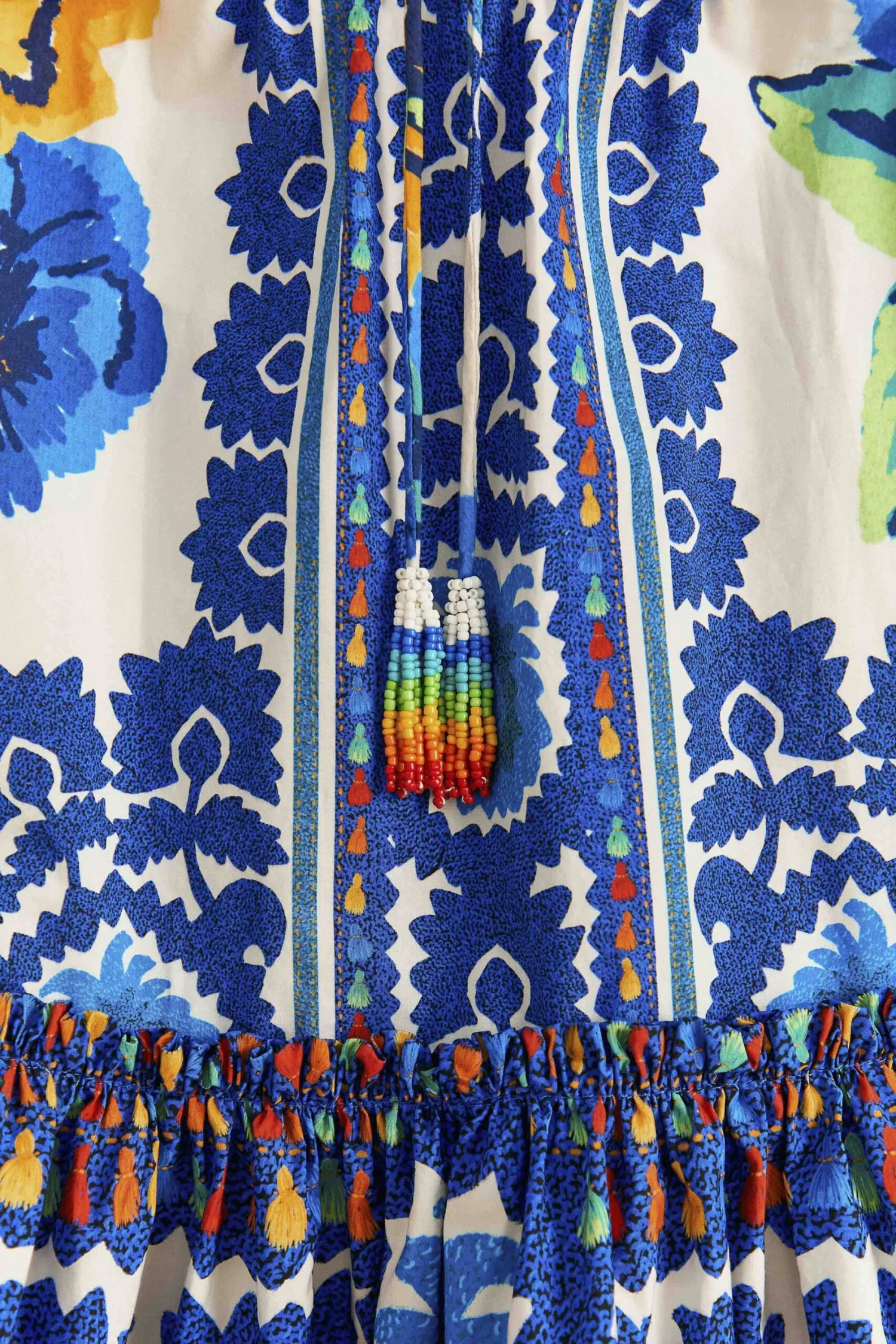 Farm Rio Off-White Flower Tapestry Organic Cotton Mini Dress 7 Farm Rio Off-White Flower Tapestry Organic Cotton Mini Dress - Image 5