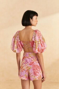 Farm Rio Pink Mixed Lobsters Top -Farm Rio Dress Shop 309201 04