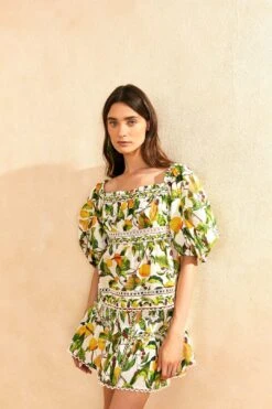 Farm Rio Off-White Fruit Orchard Mini Skirt