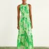 Farm Rio Green Dewdrop Floral Midi Dress -Farm Rio Dress Shop 309210 01