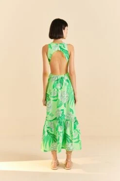 Farm Rio Green Dewdrop Floral Midi Dress -Farm Rio Dress Shop 309210 03