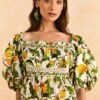 Farm Rio Off-White Fruit Orchard Blouse -Farm Rio Dress Shop 309214 01