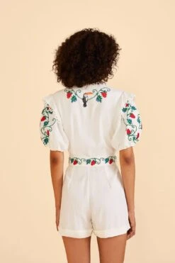 Farm Rio Cross Stitch Toucan Embroidered Romper -Farm Rio Dress Shop 309230 04