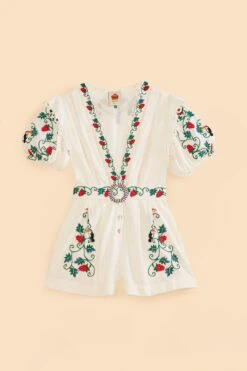 Farm Rio Cross Stitch Toucan Embroidered Romper -Farm Rio Dress Shop 309230 06