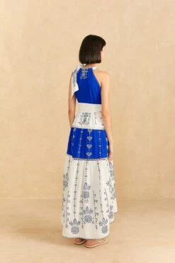 Farm Rio Navy Blue Embroidered Jungle Scarf Maxi Dress -Farm Rio Dress Shop 309237 03