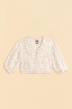 Farm Rio Off-White Guipure Collar Blouse -Farm Rio Dress Shop 309240 06