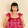 Farm Rio Red Palm Tree Richelieu Blouse -Farm Rio Dress Shop 309247 01