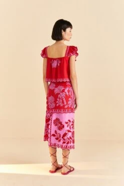 Farm Rio Red Palm Tree Richelieu Blouse -Farm Rio Dress Shop 309247 04