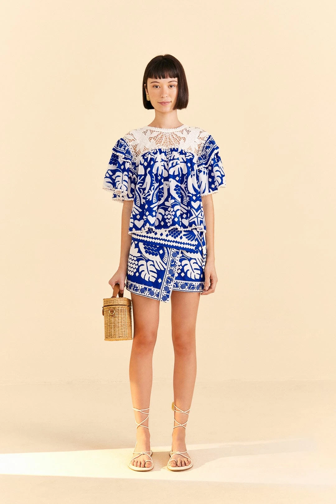 Farm Rio Navy Blue Jungle Scarf Blouse 4 Farm Rio Navy Blue Jungle Scarf Blouse - Image 2