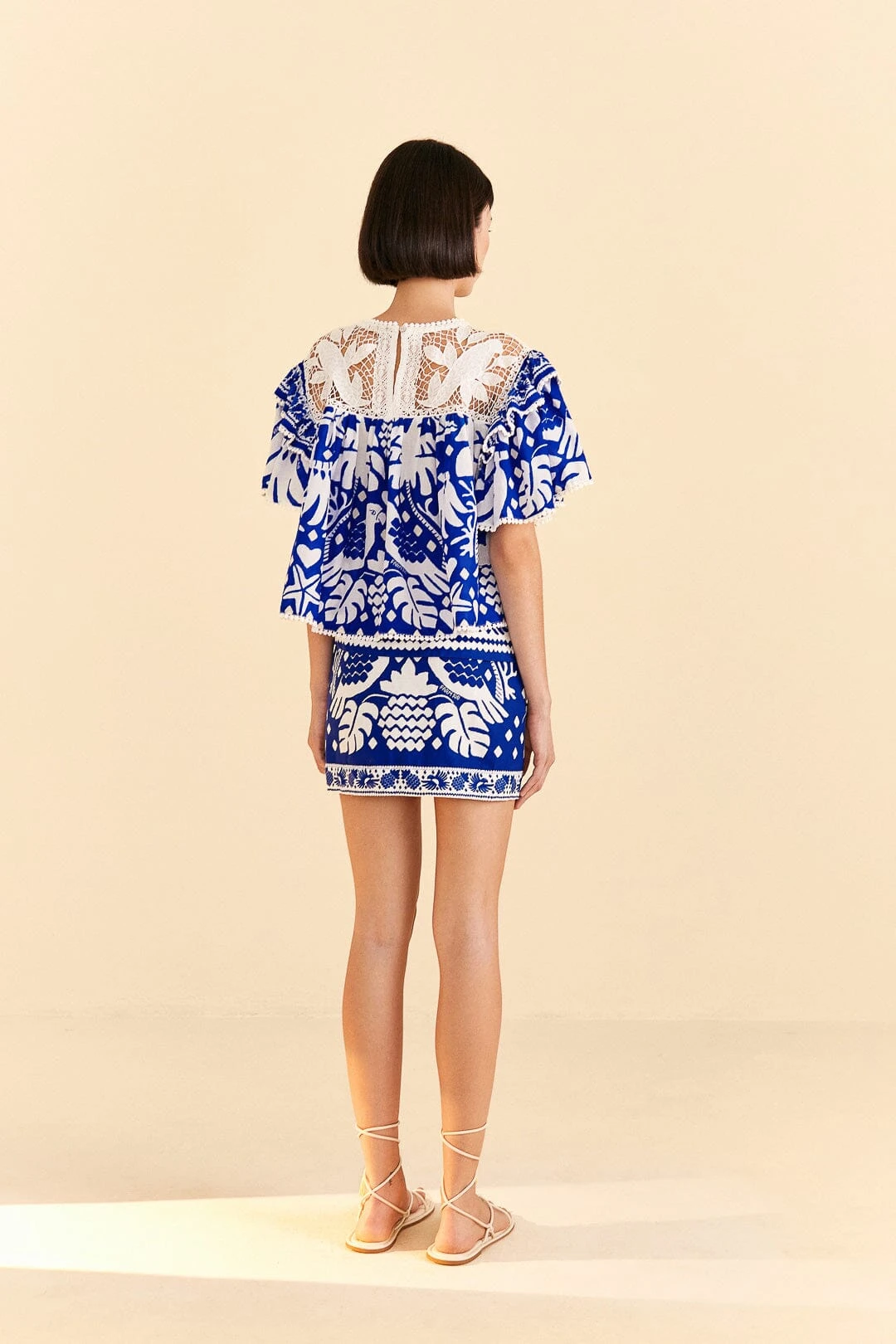 Farm Rio Navy Blue Jungle Scarf Blouse 6 Farm Rio Navy Blue Jungle Scarf Blouse - Image 4