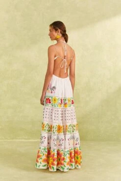 Farm Rio Red Mixed Neon Floral Maxi Dress -Farm Rio Dress Shop 309253 04