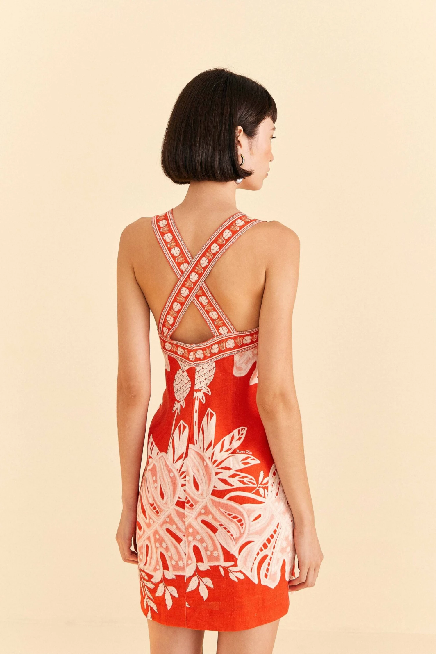 Farm Rio Red Lace Monsteras Mini Dress 6 Farm Rio Red Lace Monsteras Mini Dress - Image 4