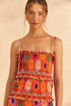 Farm Rio Coral Summer Sun Mini Dress 10 Farm Rio Coral Summer Sun Mini Dress -Farm Rio Dress Shop 309264 03