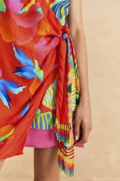 Farm Rio Mixed Ombre Chita Scarf Lenzing™ Ecovero™ Viscose Mini Dress -Farm Rio Dress Shop 309265 03