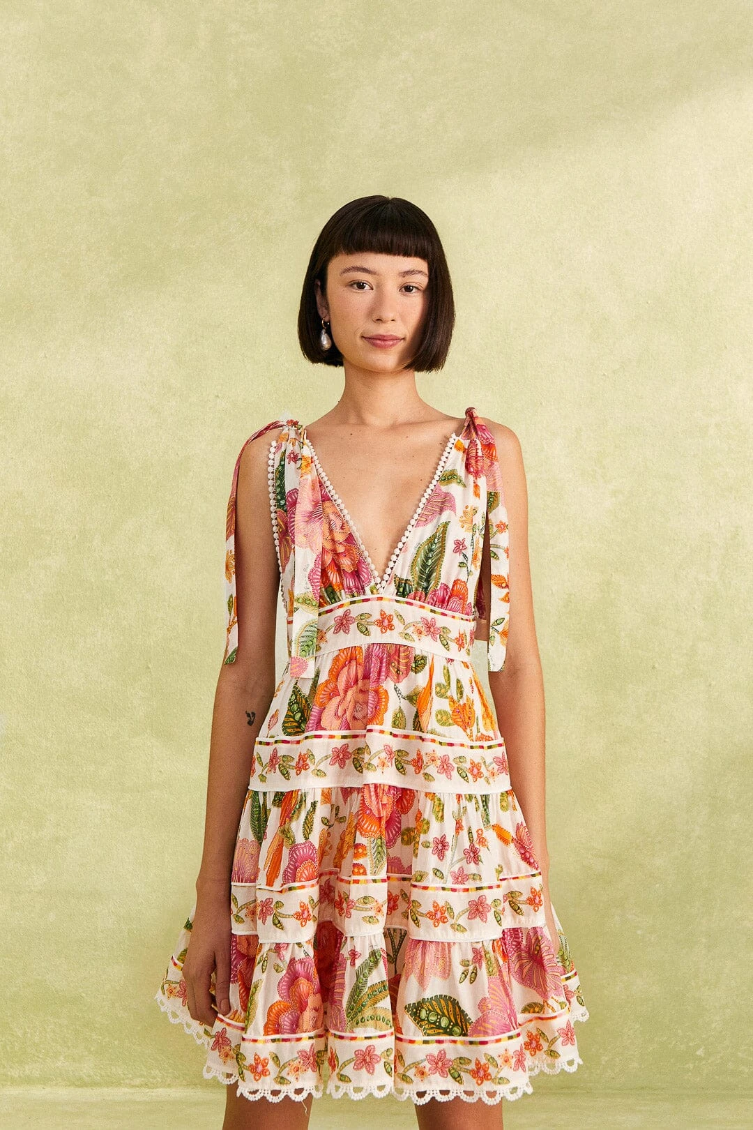 Farm Rio Off-White Macaw Bloom Mini Dress 3 Farm Rio Off-White Macaw Bloom Mini Dress