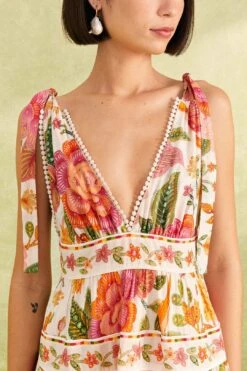 Farm Rio Off-White Macaw Bloom Mini Dress 10 Farm Rio Off-White Macaw Bloom Mini Dress -Farm Rio Dress Shop 309266 03