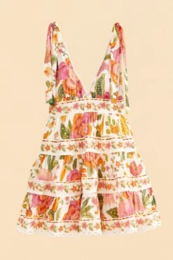 Farm Rio Off-White Macaw Bloom Mini Dress 13 Farm Rio Off-White Macaw Bloom Mini Dress -Farm Rio Dress Shop 309266 06