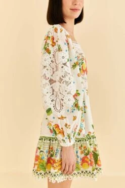 Farm Rio Off-White Tropical Romance Scarf Mini Dress -Farm Rio Dress Shop 309269 03