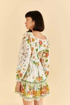 Farm Rio Off-White Tropical Romance Scarf Mini Dress -Farm Rio Dress Shop 309269 04