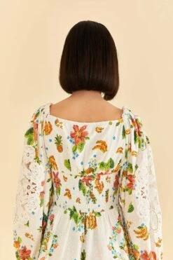 Farm Rio Off-White Tropical Romance Scarf Mini Dress -Farm Rio Dress Shop 309269 05