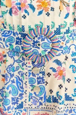 Farm Rio Off-White Romantic Bandanas Organic Cotton Romper -Farm Rio Dress Shop 309280 05