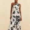 Farm Rio Off-White Graphic Leaves Jumpsuit -Farm Rio Dress Shop 309281 01