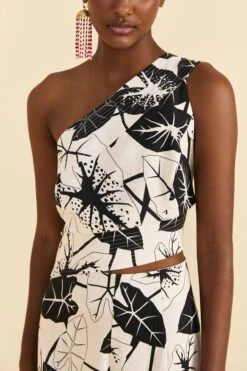 Farm Rio Off-White Graphic Leaves Jumpsuit 9 Farm Rio Off-White Graphic Leaves Jumpsuit -Farm Rio Dress Shop 309281 03