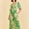 Farm Rio Green Lace Monsteras Jumpsuit -Farm Rio Dress Shop 309284 01