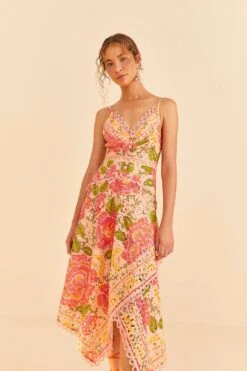 Farm Rio Pink Blooming Floral Midi Dress -Farm Rio Dress Shop 309286 02