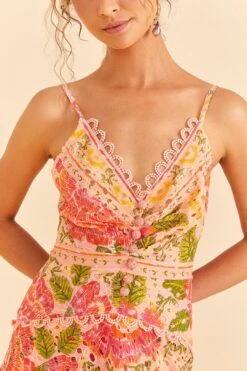 Farm Rio Pink Blooming Floral Midi Dress -Farm Rio Dress Shop 309286 03