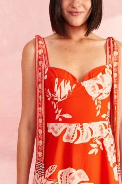 Farm Rio Red Lace Monsteras Midi Dress -Farm Rio Dress Shop 309287 03