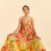 Farm Rio Mixed Painted Birds Maxi Dress -Farm Rio Dress Shop 309301 01