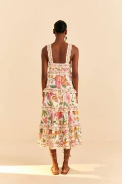 Farm Rio Off-White Macaw Bloom Midi Dress -Farm Rio Dress Shop 309302 04