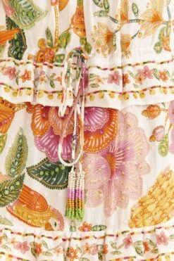 Farm Rio Off-White Macaw Bloom Midi Dress -Farm Rio Dress Shop 309302 05