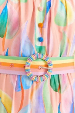 Farm Rio Pink Pastel Leaves Maxi Dress -Farm Rio Dress Shop 309308 05