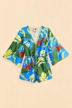 Farm Rio Blue Banana Leaves Romper 13 Farm Rio Blue Banana Leaves Romper -Farm Rio Dress Shop 309327 06