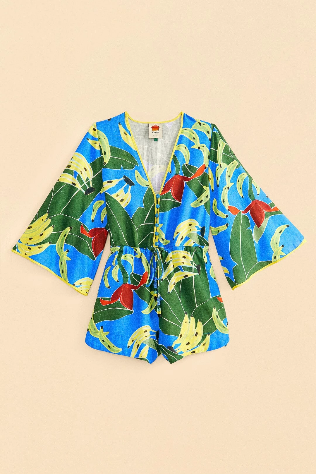 Farm Rio Blue Banana Leaves Romper 8 Farm Rio Blue Banana Leaves Romper - Image 6