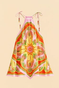 Farm Rio Beach Toucans Scarf Lenzing™ Ecovero™ Viscose Mini Dress -Farm Rio Dress Shop 309339 06