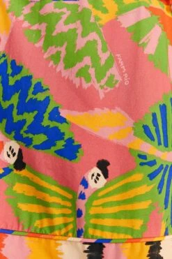 Farm Rio Coral Graphic Macaws Organic Cotton Mini Dress -Farm Rio Dress Shop 309347 05