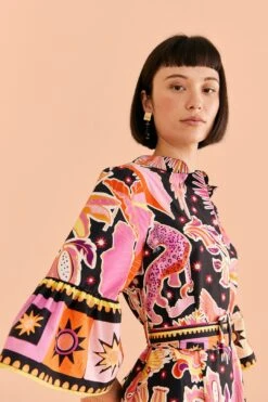 Farm Rio Black Enchanted Nature Mini Dress -Farm Rio Dress Shop 309357 03